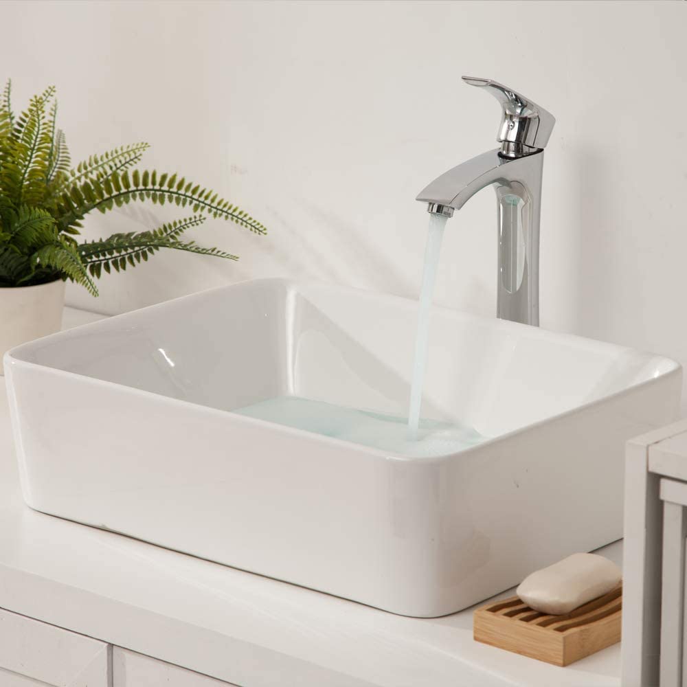 Fregadero/lavabo del cuarto de baño de la encimera del blanco de la arcilla refractaria de la porcelana de cerámica