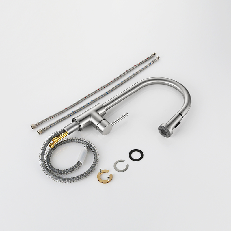 Aquacubic cUPC Unique Brushed Nickel Plating Pull Down Kitchen Faucet con aireador de ahorro de agua