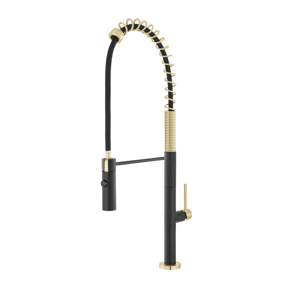Aquacubic cUPC OEM Cuerpo de acero inoxidable Primavera Cuello Pulverizador Grifo de cocina